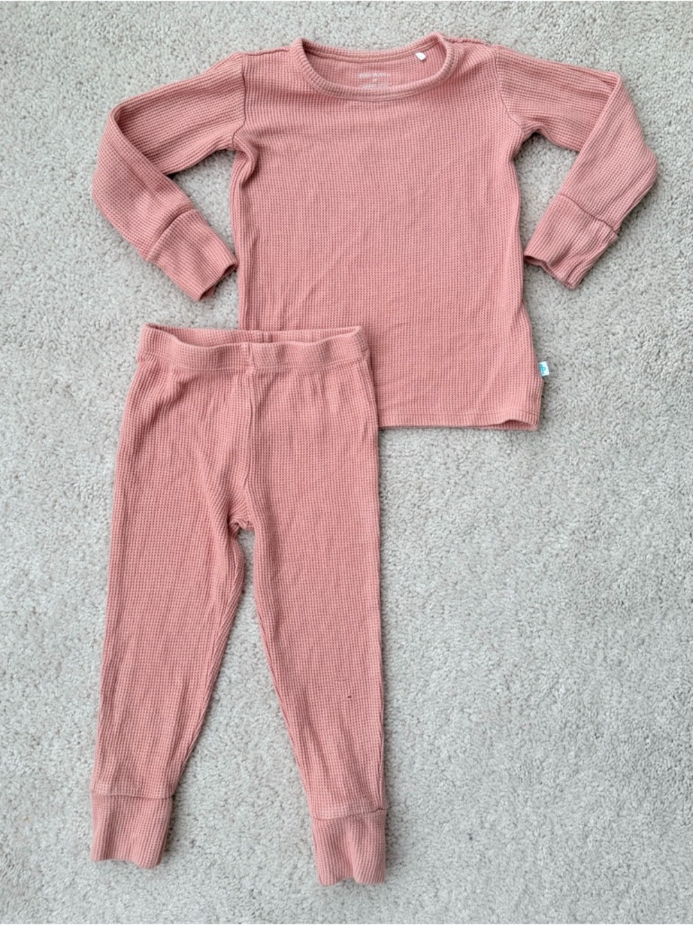 Posh Peanut Dusty Rose Waffle Knit Pajama Set